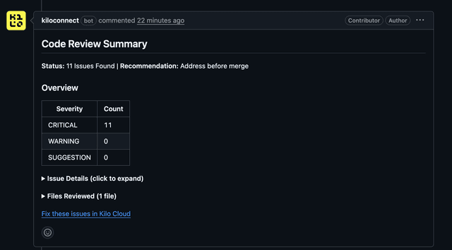 Kilo - Kilo Code Reviewer - AI-Powered Code Reviews