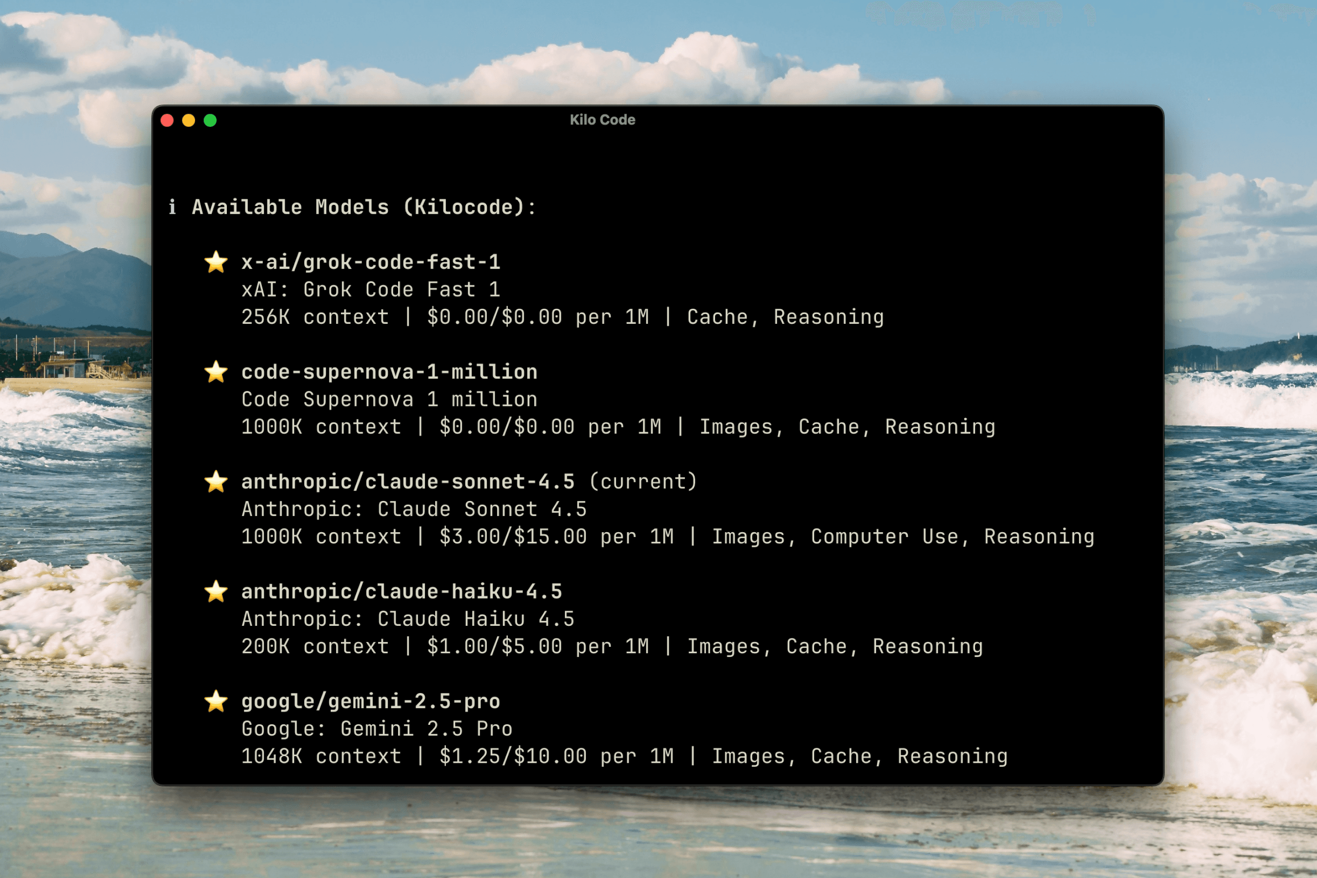 Kilo Code CLI Model List
