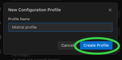 Create Mistral Profile