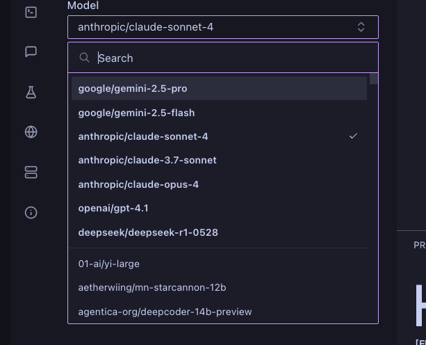 设置中的配置文件选择下拉菜单