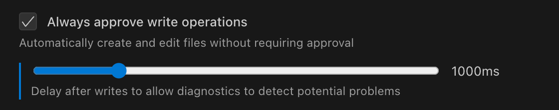 带延迟滑块的写入操作设置