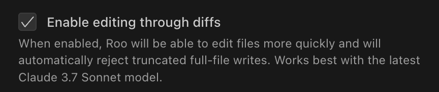 Kilo Code 设置显示通过差异启用编辑