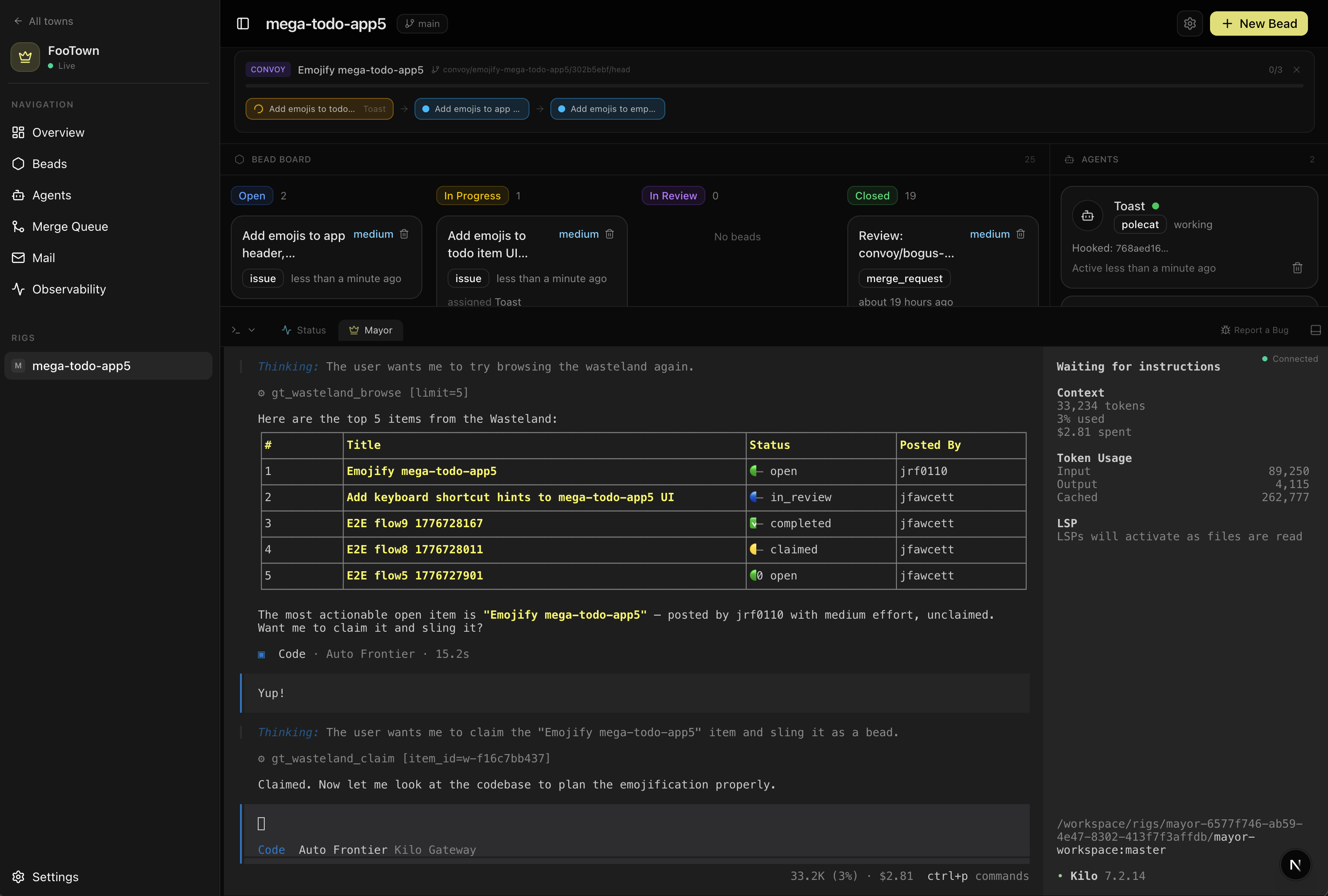 Mayor claiming a wanted item from the Wasteland