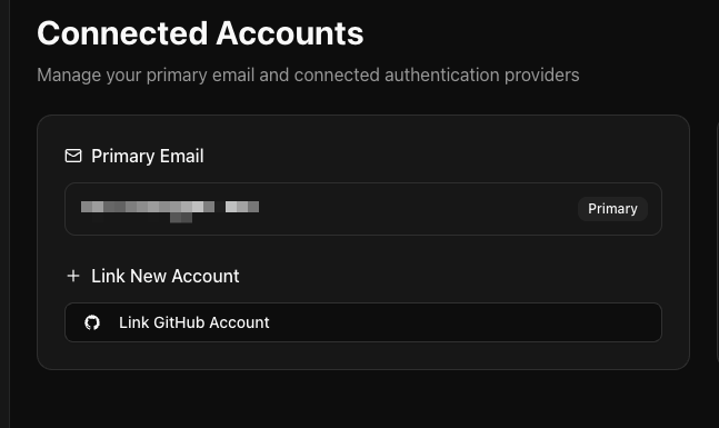 Connect account screen