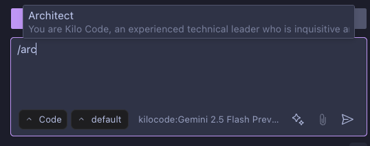 使用斜杠命令切换模式