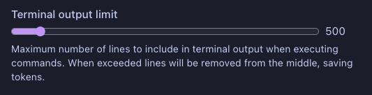 终端输出限制滑块设置为 500