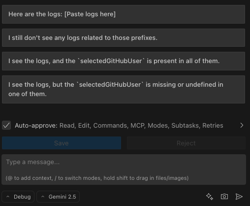 Kilo Code 提问并显示建议回复按钮的示例