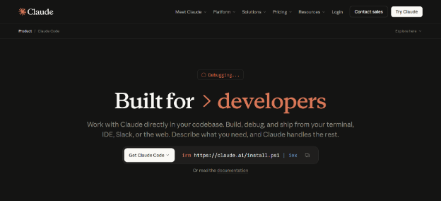 Claude Code terminal-native AI coding agent interface