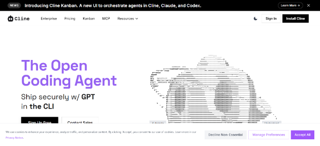 Cline open-source AI agent extension for VS Code