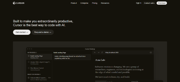 Cursor AI-native IDE interface showing Composer feature