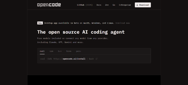 OpenCode terminal-based AI coding agent TUI